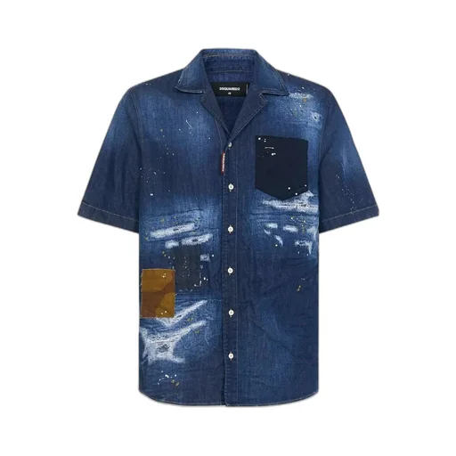 Short-Sleeved Denim Shirt