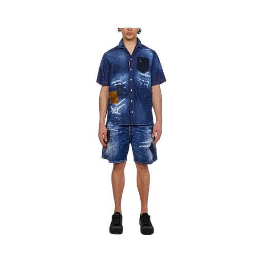 Short-Sleeved Denim Shirt