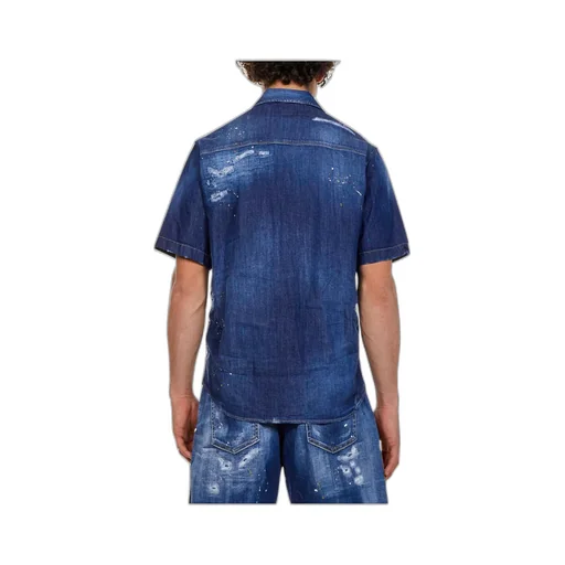 Short-Sleeved Denim Shirt