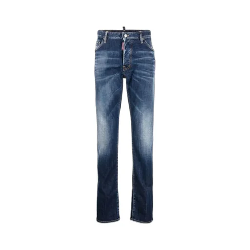 Distressed Straight-Leg Jeans