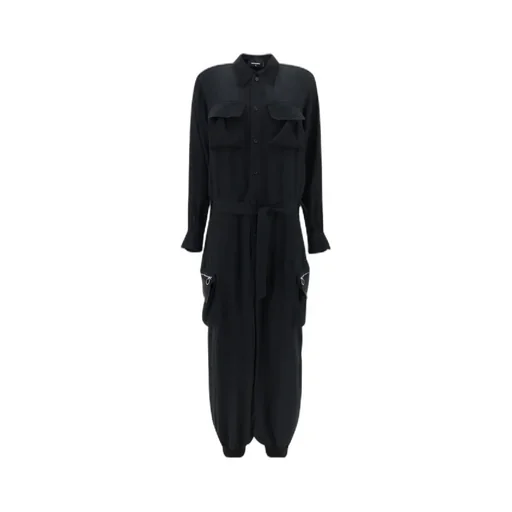 Long-Sleeved Cargo Jumpsuit