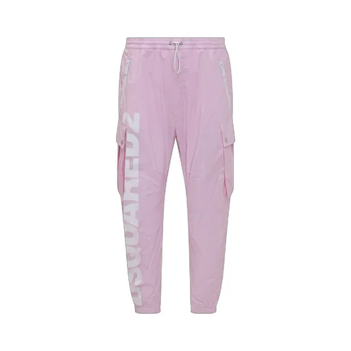 Logo Print Tapered Cargo Pants