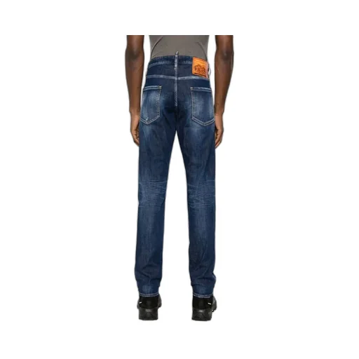 Distressed Straight-Leg Jeans