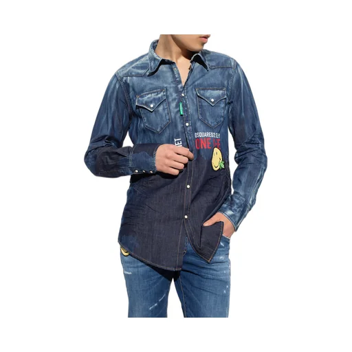 Denim Logo-Print Shirt