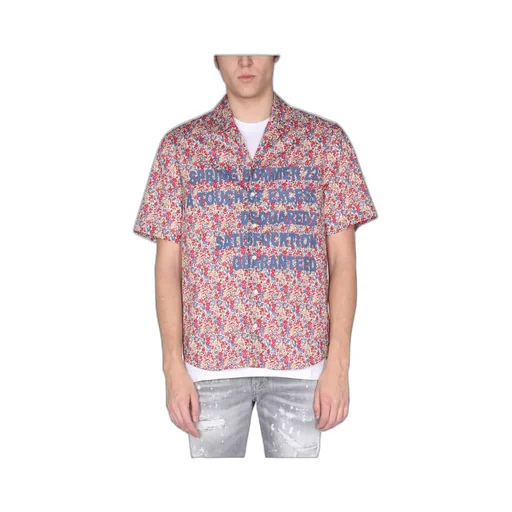 Logo Floral Printed Bowling Shirt