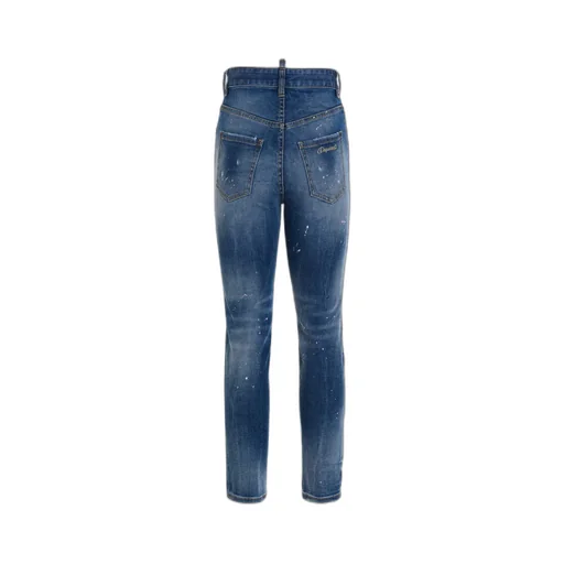 Logo Plaque High-Rise Cropped Jeans