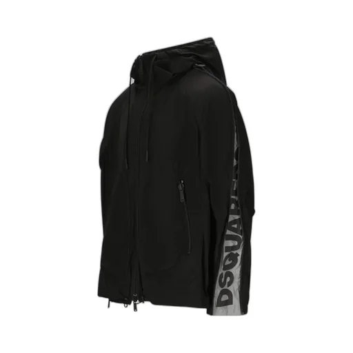 Zipped-Sleeves Hooded Jacket