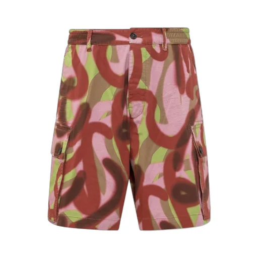 Abstract Print Cargo Shorts