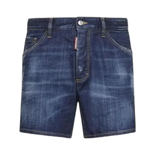 Loose-Fit Distressed Denim Shorts