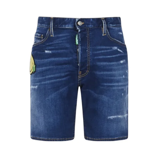 Smiley-Patch Denim Shorts