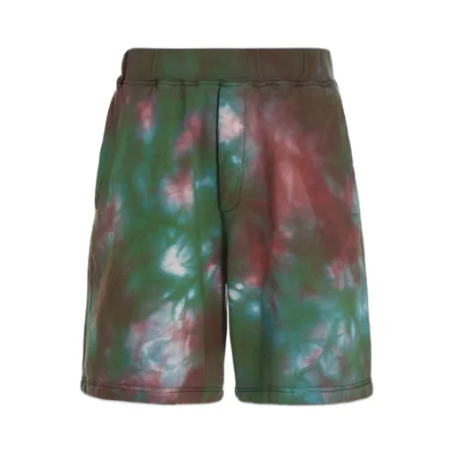Tie-Dye Print Cotton Track Shorts
