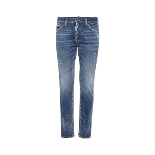 Straight-Leg Distressed Skinny Jeans