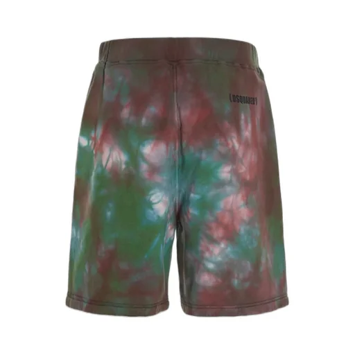 Tie-Dye Print Cotton Track Shorts