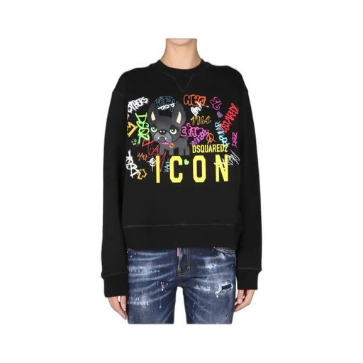 Graffiti-Print Crewneck Sweatshirt