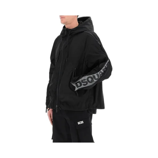 Zipped-Sleeves Hooded Jacket
