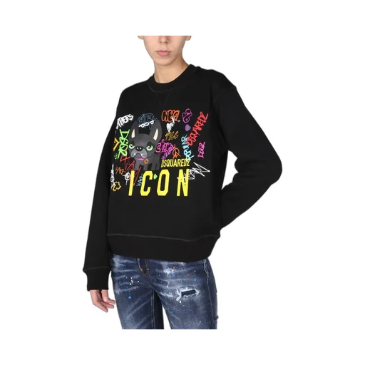 Graffiti-Print Crewneck Sweatshirt