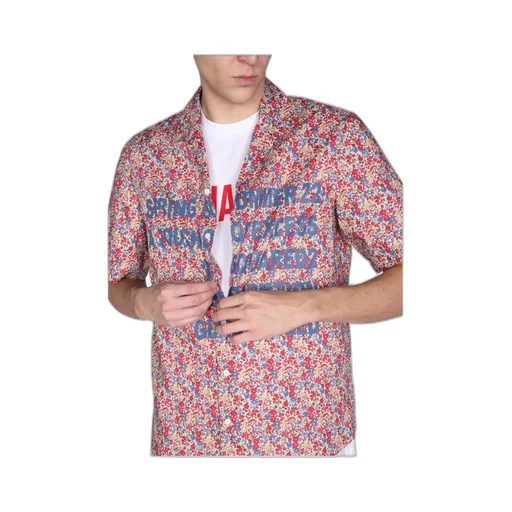 Logo Floral Printed Bowling Shirt