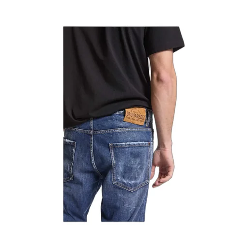 Straight-Leg Distressed Skinny Jeans