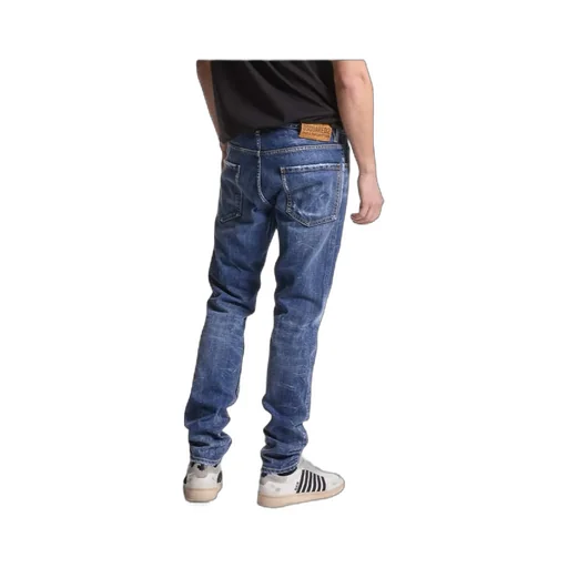 Straight-Leg Distressed Skinny Jeans