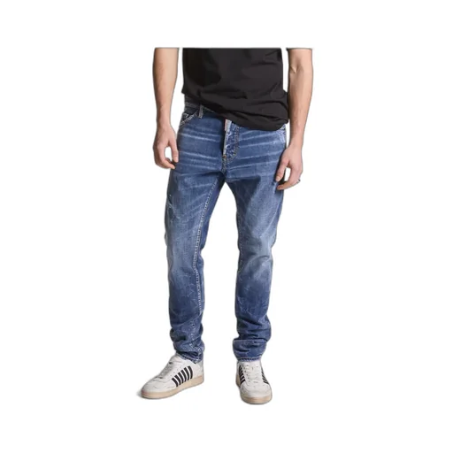 Straight-Leg Distressed Skinny Jeans