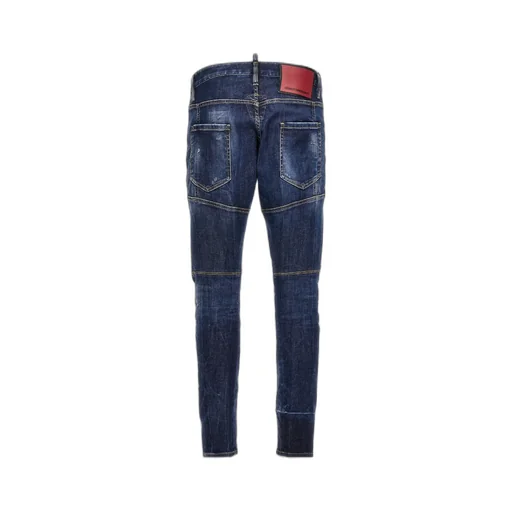 Straight-Leg Distressed Skinny Jeans