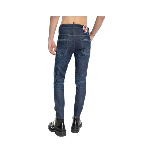 Low-Rise Distressed Jeans