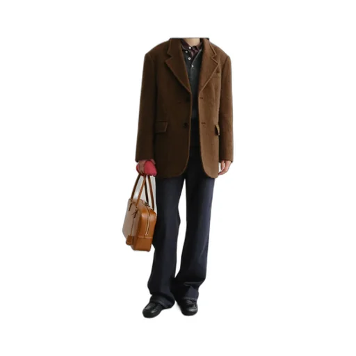 Buttoned V-Neck Jacket