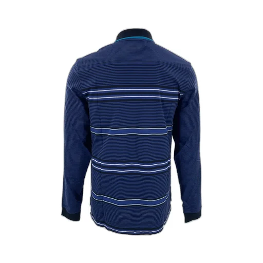 Striped Long-Sleeved Polo Shirt