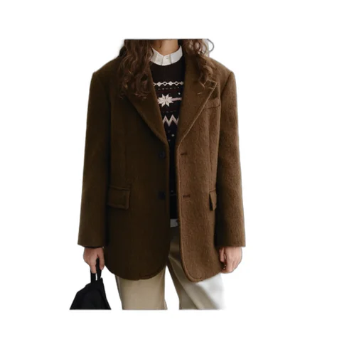 Buttoned V-Neck Jacket