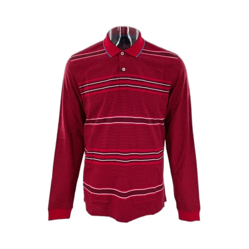 Striped Long Sleeve Polo Shirt