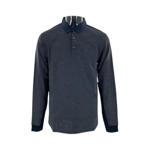 Striped Long-Sleeved Polo Shirt