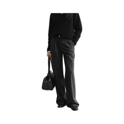 Double-Pleated Casual Trousers