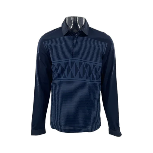 Buckle Long-Sleeved Polo Shirt