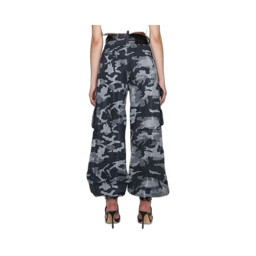 Camouflage-Print High Waist Tousers