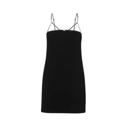 Logo Plaque Cut-Out Strappy Mini Dress