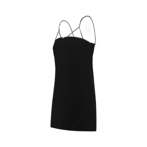 Logo Plaque Cut-Out Strappy Mini Dress