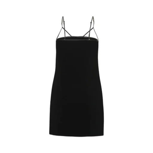 Logo Plaque Cut-Out Strappy Mini Dress