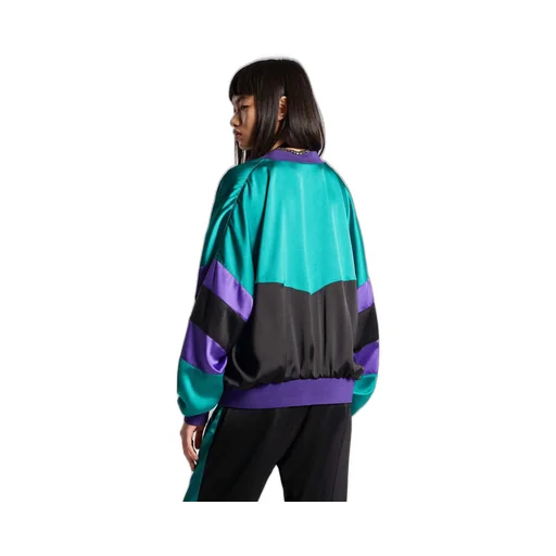 Colour-Block Zipped Bomber Jacket