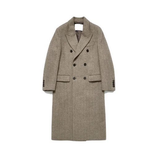 Double-Breasted Peak Lapel Coat