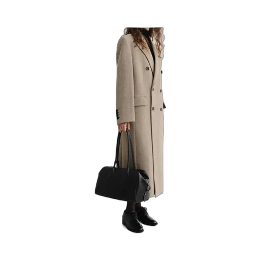 Double-Breasted Peak Lapel Coat