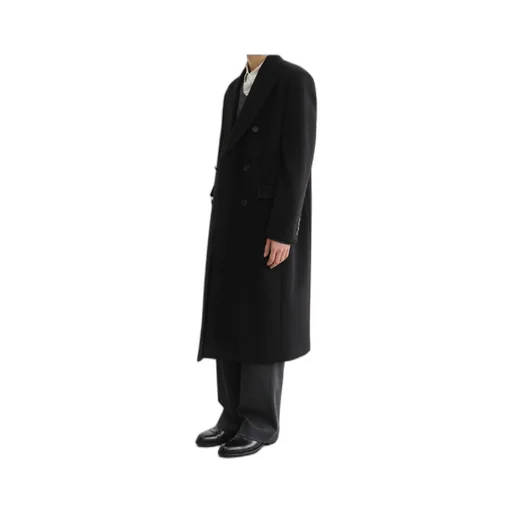 Double-Breasted Peak Lapel Coat