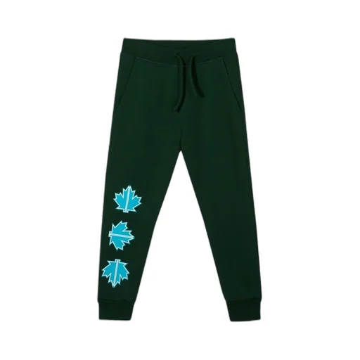 Leaf Printed Drawstring Pants