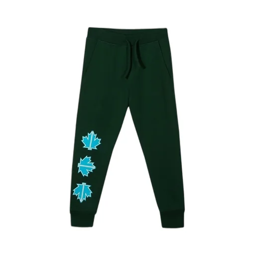 Leaf Printed Drawstring Pants