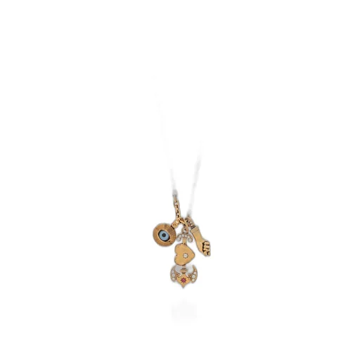 Charm-Detail Cable-Chain Necklace