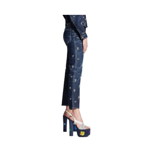 High-Waisted Embellished Jeans