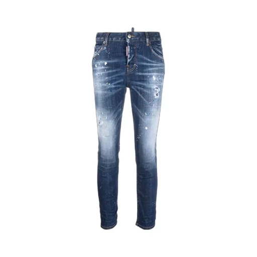 Paint Splatter Distressed Skinny Jeans