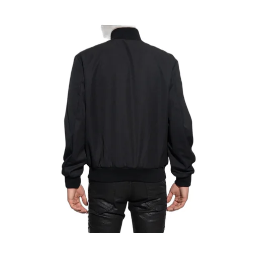 Logo Embroidered Zip-Up Bomber Jacket