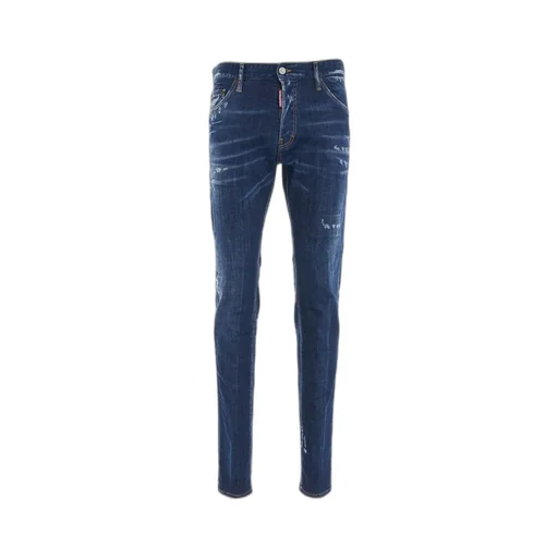 Mid-Rise Distressed Slim-Fit Jeans