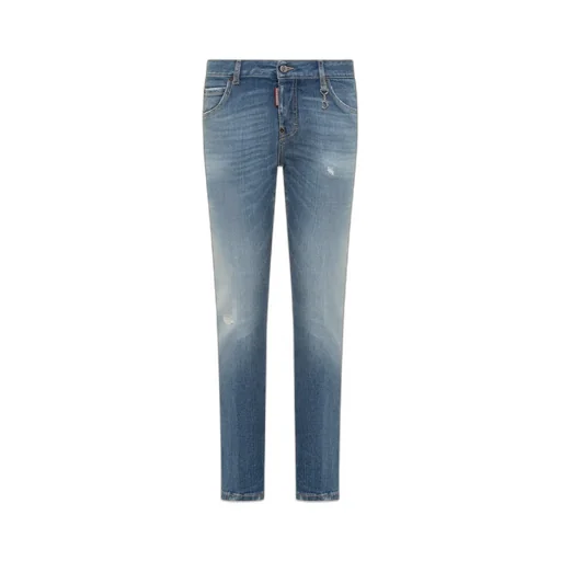 Tapered Leg Distressed Jeans