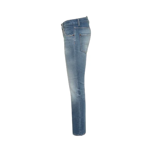 Tapered Leg Distressed Jeans